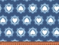 Preview: Jersey | Retro Hearts Herzen Kreise Blumen | jeansblau